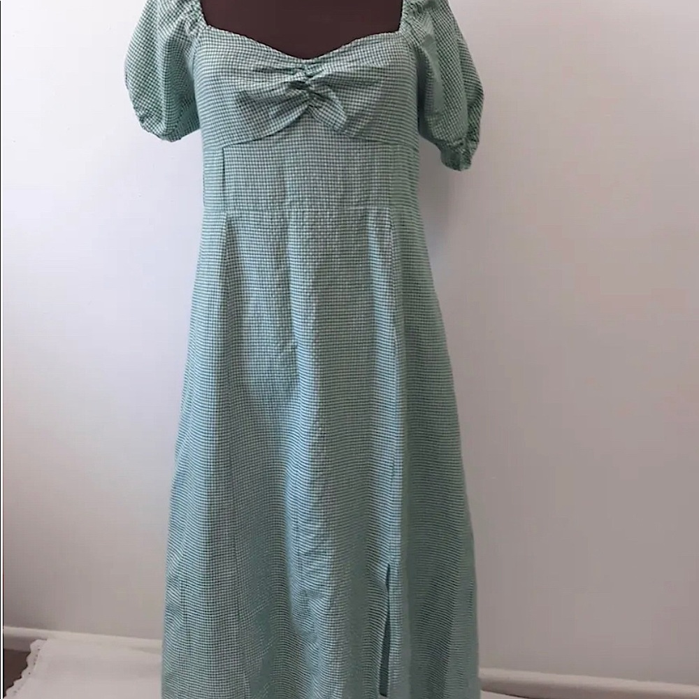 Green Gingham Small Check Dress-Pre-owned in great condition.